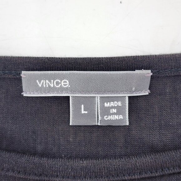 VINCE Lightweight Rayon Dolman Sleeve Top Tunic Black - Picture 5 of 6